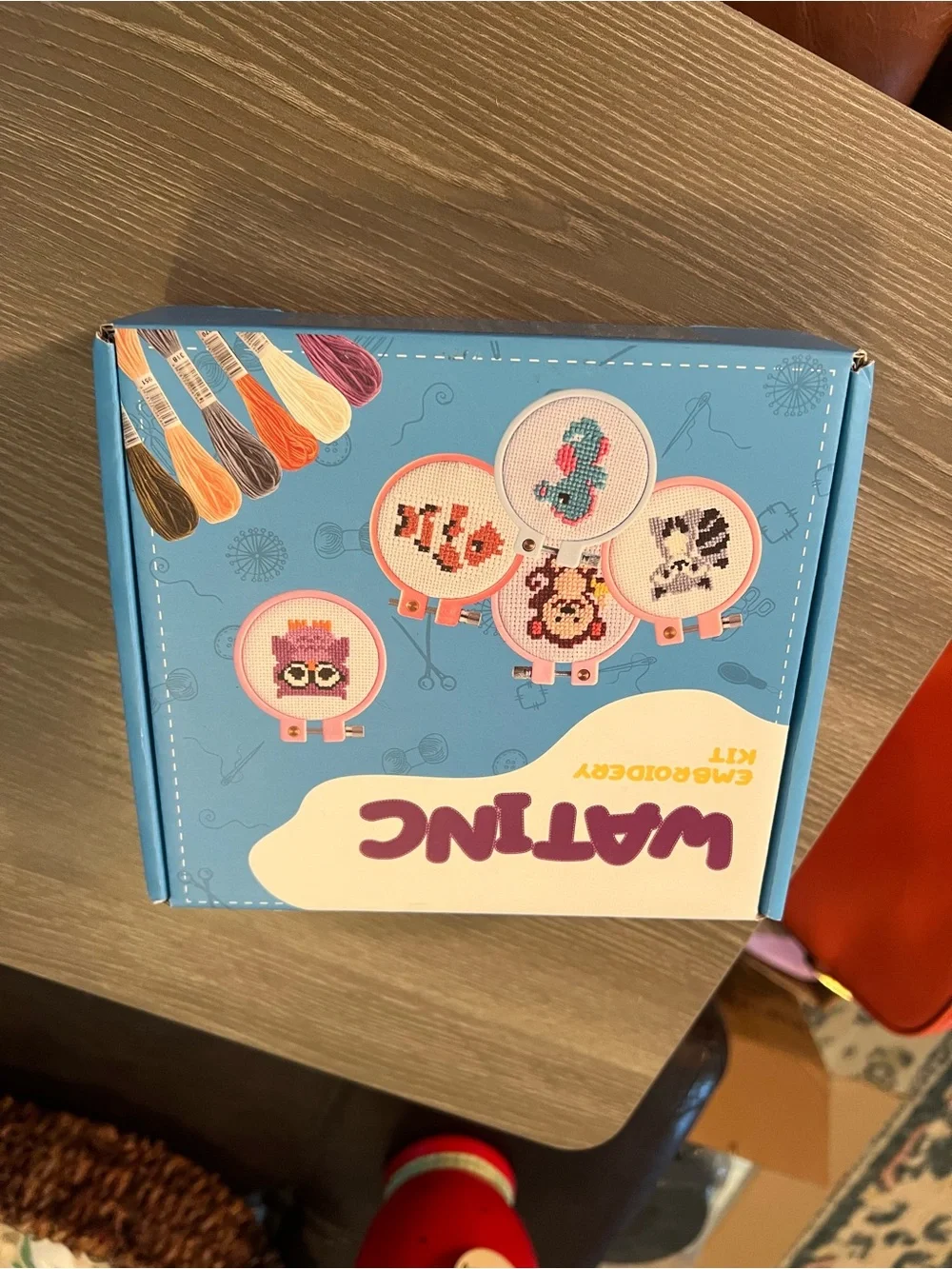 New Kids Embroidery Kit - Pink Accents